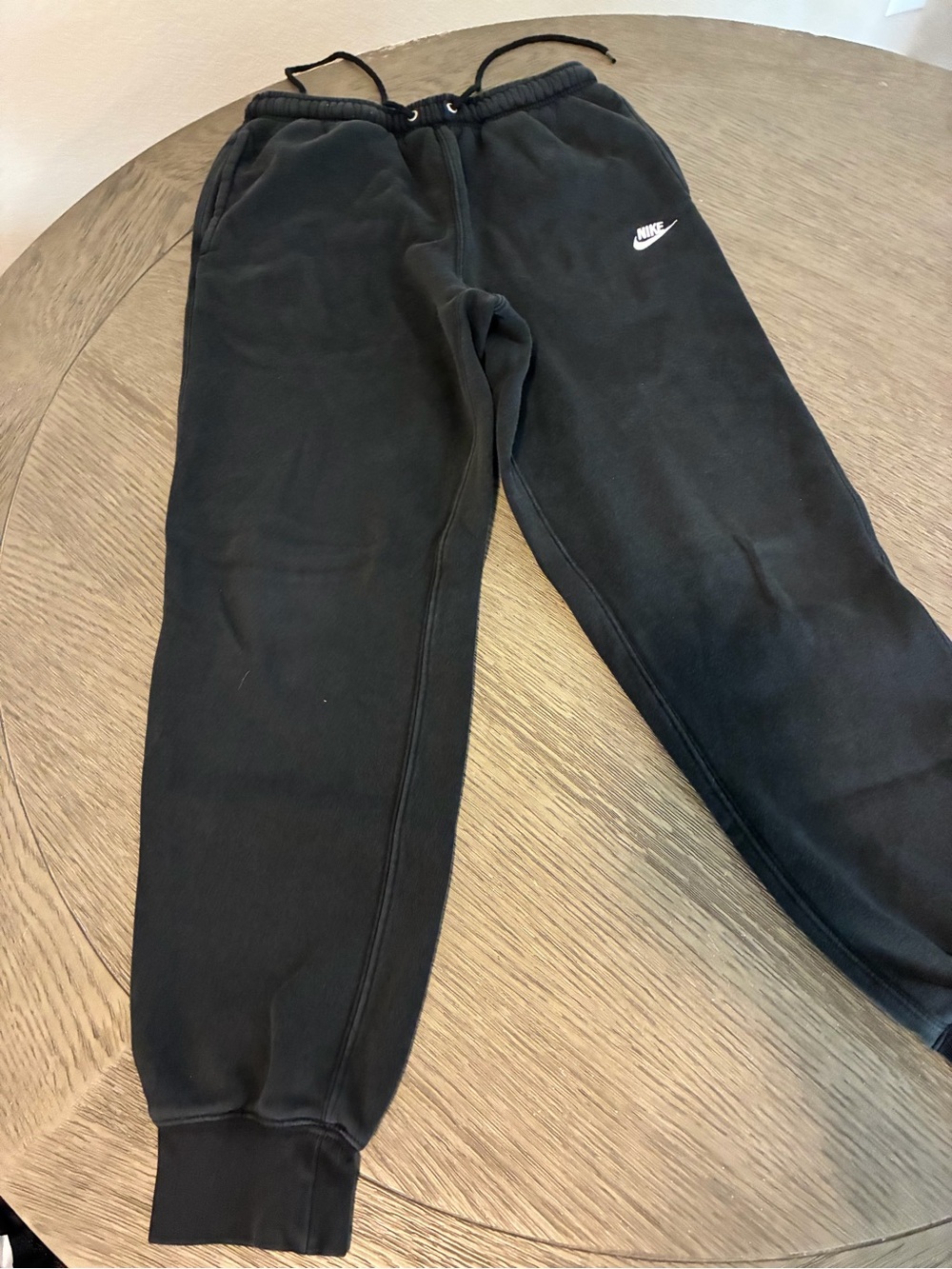 Nike Black Fleece Joggers with White Swoosh